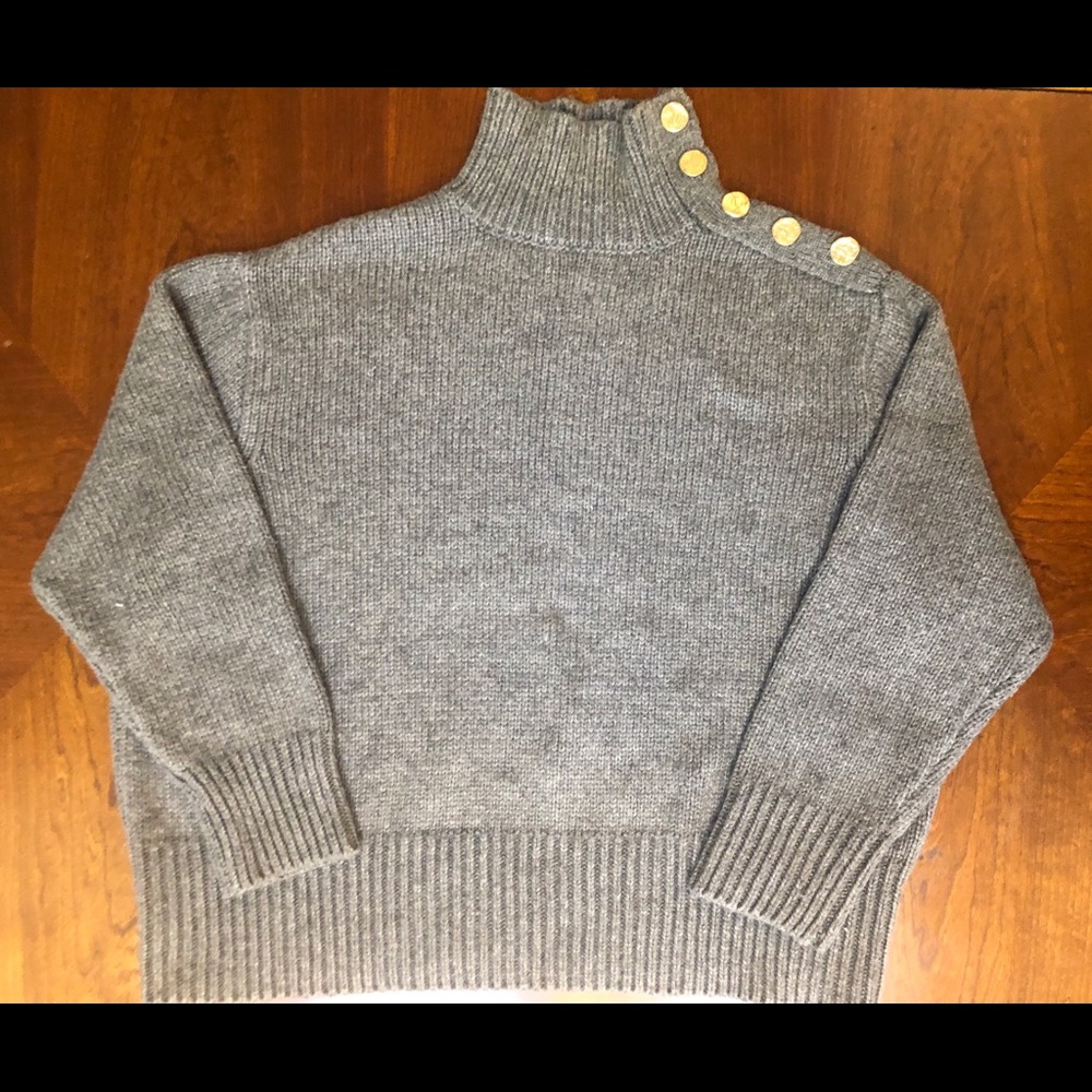 Zara Mock Neck Sweater w/ Coin Button Detail
